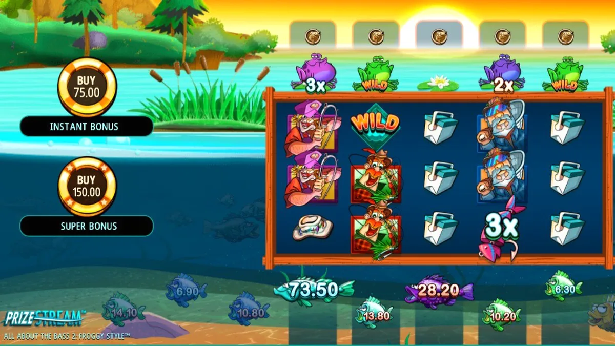 All About the Bass 2: Froggy Style slot machine gameplay interface